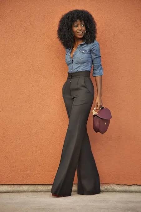 Pantalon taille haute